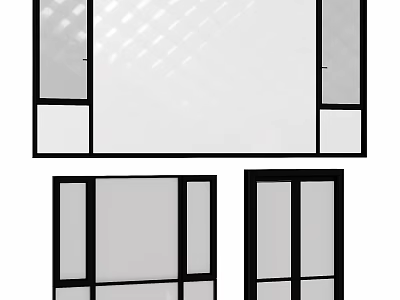Elegant Floor to Ceiling Windows With Black Frames And Multiple Panel Designs 3d model