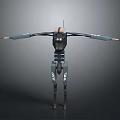 Black Mechanical Robot With Extended Arms And Multi Joint Leg Structure 3d model