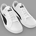 PUMA White Casual Shoes With Black Logo And Classic Stylish Design