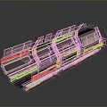 Modern Industrial Transport Pod With Metallic Exterior And Multiple Windows