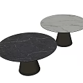 Round Marble Top Dining Table With Conical Dark Brown Base Design 3d model