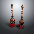 Vintage Ruby Gemstone Earrings With Ornate Metal Craft And Red Stones