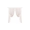 Elegant White Pleated Curtains With Sheer Lining And Decorative Tiebacks 3d model