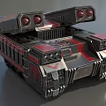 Sci Fi Armored Tank 3D Model With Red Black Futuristic Design 3d model