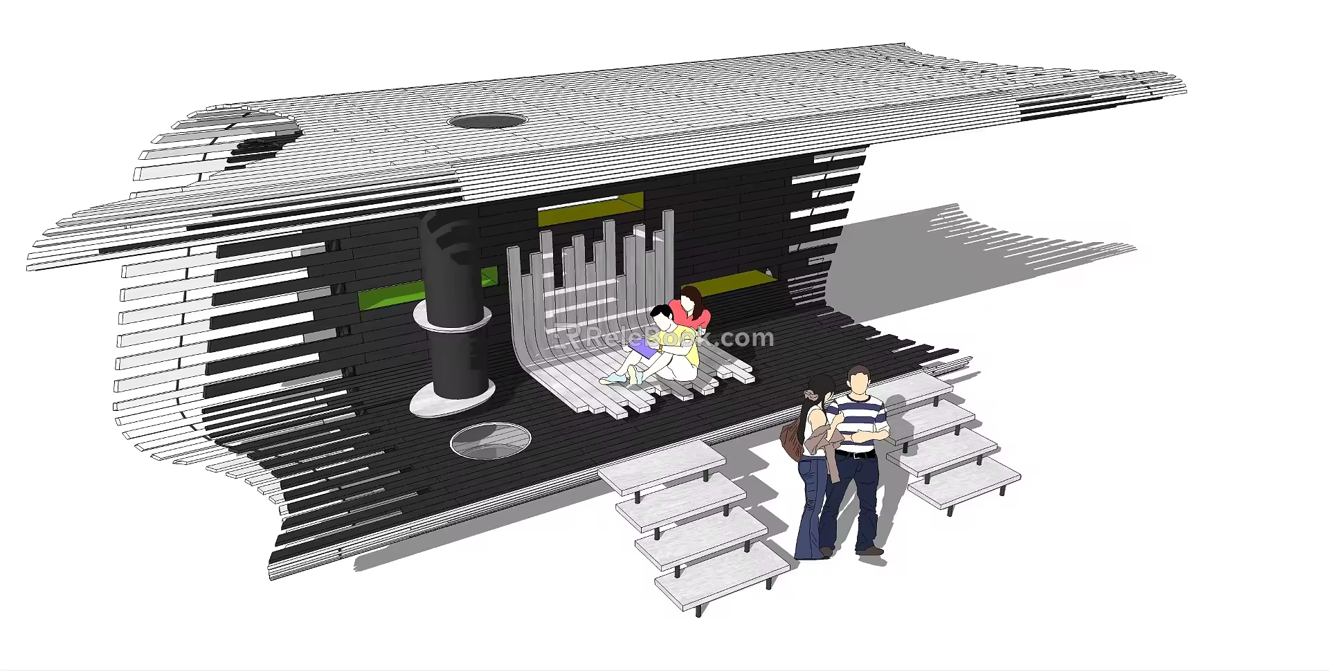 modern gallery shelf 3d model