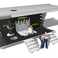 modern gallery shelf 3d model