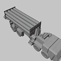 Heavy Duty Military Truck With Large Vertical Pipes Front View On Dark Background