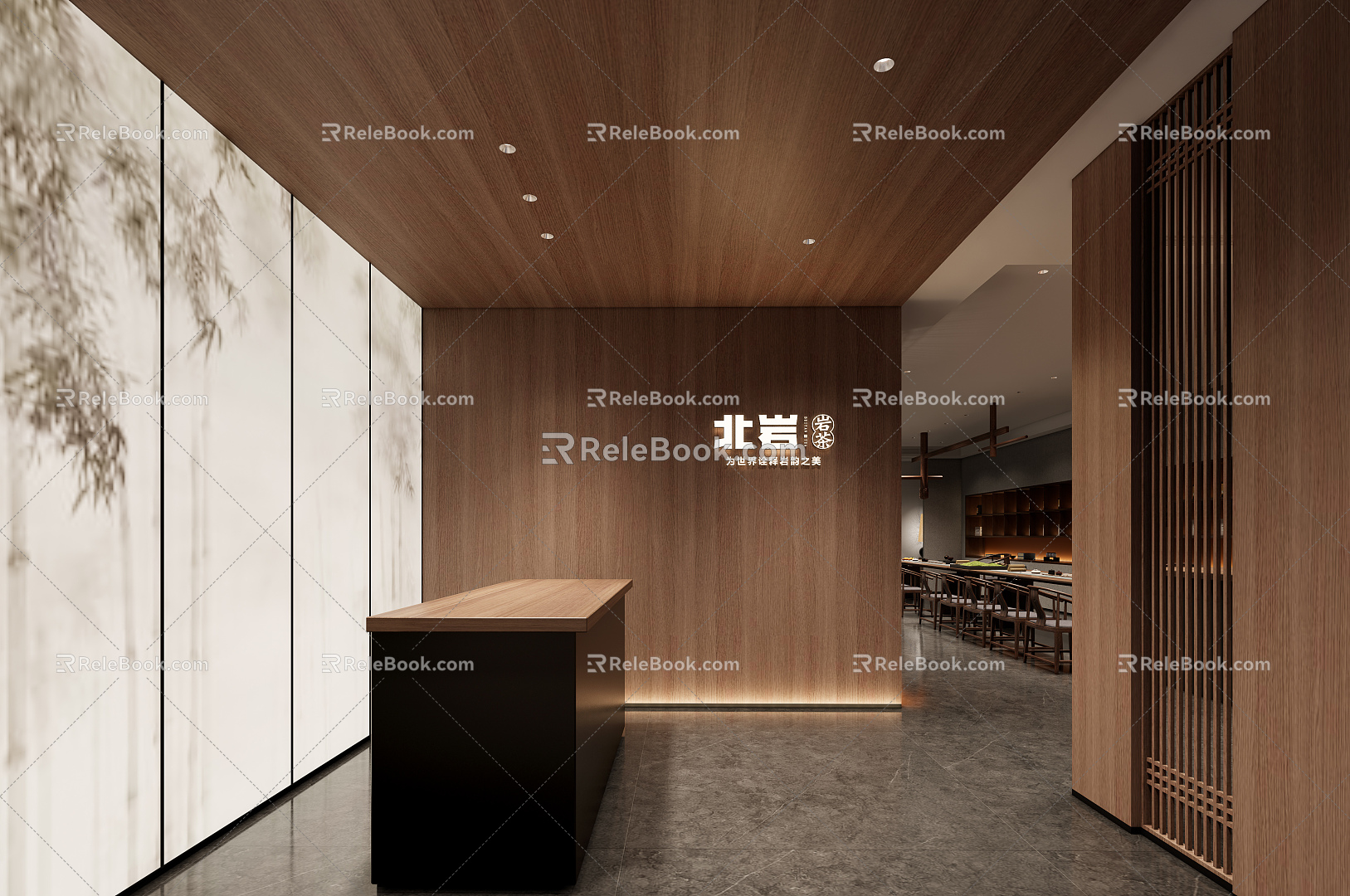 New Chinese Front Desk Zen Teahouse Teahouse 3d model