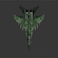 Military Green Camouflage Fighter Jet With Missile Armament And Sharp Nose Design