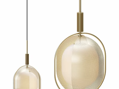 Elegant Modern Ceiling Light With Gold Metal Mesh Frame And White Lampshade Design 3d model