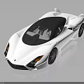 White Modern Sports Car With Sleek Body Black Roof And Aerodynamic Sporty Design