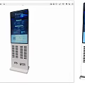 Modern Standing Charging Station with Digital Display Screen and Ventilated Panel 3d model