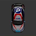 Sporty Racing Car in Red Blue Silver with ZEOS Logo Number 33 and Rear Spoiler