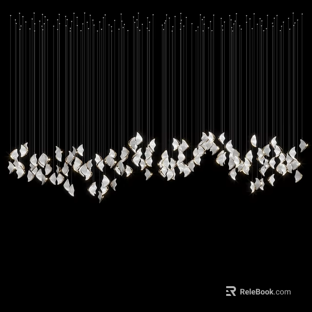 Modern Elegant Silver Butterfly Shaped Wall Decor Hanging Against Black Background 3d model 