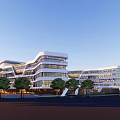 Modern Multi Storey School Building With Glass Facades And Surrounding Campus Trees