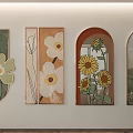 Hanging Wall Art Paintings With Floral Sunflower And Mountain Landscape Designs