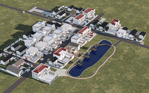 Modern houses, rural houses, rural architecture, rural planning, beautiful countryside 3d model