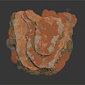Layered Red Rock Formation With Textured Surface Gray Base And White Specks