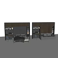 Modern Multifunctional Room Design With Bed Sofa Desk And Storage Units 3d model