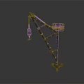 Heavy Duty Metal Crane Arm Featuring Hanging Chain Hook And Wheel Base