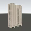 Modern White High Rise Office Building With Many Windows Against Blue Sky