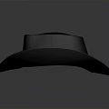 Stylish Black Leather Cowboy Hat With Metal Studs For Daily Use