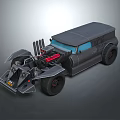 Futuristic Armored Vehicle Design With Exposed Mechanical Parts And Blue Windows