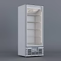 Commercial Upright Glass Door Refrigerators with Multiple Shelves and Control Panel