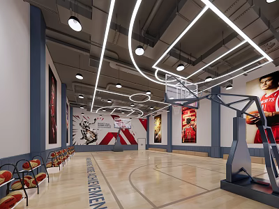 modern basketball hall 3d model