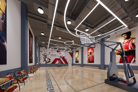 modern basketball hall 3d model