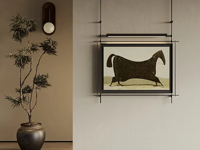 Ancient Decorative Painting of Silent Animal Painting 3d model
