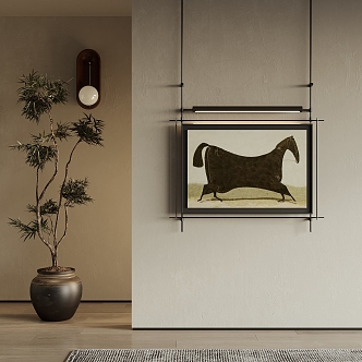 Ancient Decorative Painting of Silent Animal Painting 3d model