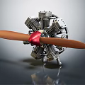 modern engine star engine aircraft engine 3d model