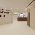 Modern Minimalist Clothing Store Interior Design With Mannequins Clothing Racks And Wooden Counter