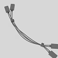 Gray Wire Harness With Multiple Connectors And Interconnected Cable Structure 3d model