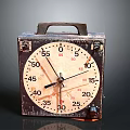 Vintage Mechanical Timer Electrical Appliance With Square Dial Handle And Retro Design 3d model