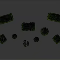 Lush Green Trees Collection With Various Sizes and Shapes Against Gray Background