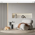 Modern Single Sofa Lazy Sofa Corner Decoration Combination 3d model