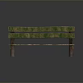 Outdoor Wooden Chair With Green And Brown Stripes And Simple Backrest Design
