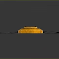 Orange Industrial Device With Rectangular Body Black Panel And Curved Pipes