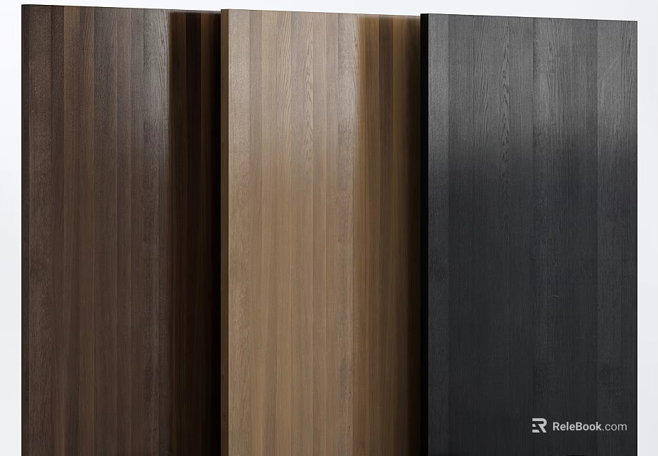 Modern Wooden Wall Panels With Various Colors And Natural Wood Grain Texture 3d model 