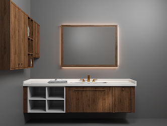 Modern wash basin wash cabinet 3d model