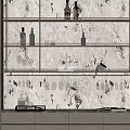 Modern Liquor Store Interior With Metal Shelves Various Wine Bottles And Wine Glasses