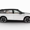 White Modern SUV With Sleek Exterior LED Headlights And Light Brown Seats