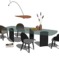 Modern Dining Table and Chair Combination Dining Table and Chair 3d model