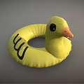 Yellow Duck Shaped Inflatable Swimming Ring Sports Equipment For Safe Water Floating
