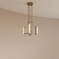 Modern Minimalist Chandelier With Geometric Metal Frame And Rectangular Light Panels 3d model
