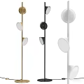 Modern Stylish Floor Lamps Minimalist Design With Gold Black White Circular Shades For Home Decor