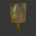 Wooden Cutting Board With Sharp Knife For Kitchen Food Preparation