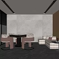 Elegant Hotel Mahjong Room Interior Design With Round Tables And Comfortable Seats